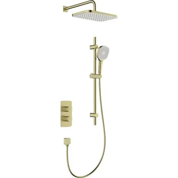 Sprchový set KFA Armatura Malaga sprchová sada pod omítku s termostatem s dešťovou sprchou zlatá 5759-301-31