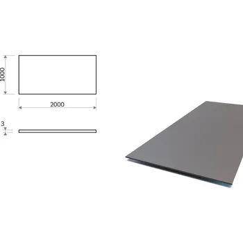 Plech Ocelový plech (S235) 1x2 m, tloušťka 3 mm