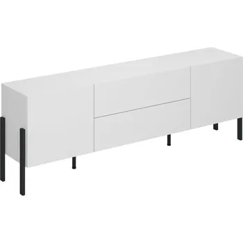 Komoda TV stolek se dvěma zásuvkami Jukon - Helvetia Bílý supermatt 204x70 cm