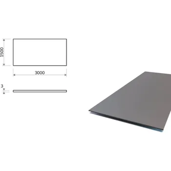 Plech Ocelový plech (S235) 1,5x3 m, tloušťka 3 mm