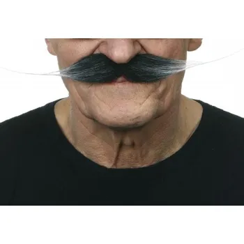 Karnevalový kostým Knír do špičky dlouhý černošedý VI02852x