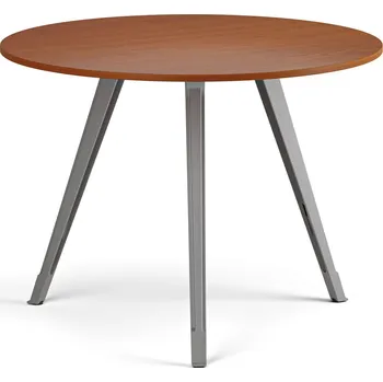 Psací stůl B2B Partner Konferenční stůl PRIMO ZEN, průměr 100 cm, šedostříbrná podnož, třešeň