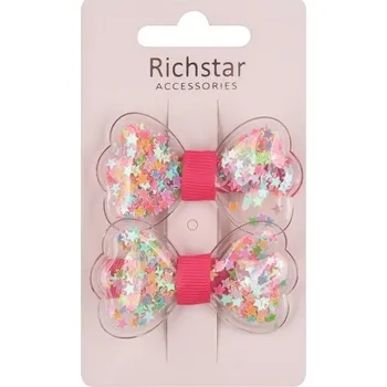 Mašličky do vlasů na klipu, růžové 2 ks