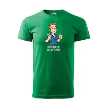 Pánské tričko Tričko s potiskem pro mechanika Hrdina bez pláště? Ano, jsem mechanik: zelené 4XL