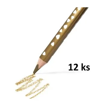 Kresba RICO pastelka trojboká JUMBO, tuha průměr 5mm, 12 ks, zlatá