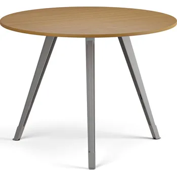 Psací stůl B2B Partner Konferenční stůl PRIMO ZEN, průměr 100 cm, šedostříbrná podnož, buk