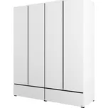 Skříň - botník Cross - Helvetia Biała/bílo-černá 180x210 cm