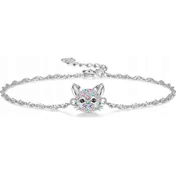 Náramek Stříbrný náramek pro dívku kočka