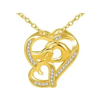 Náhrdelník Dámský pozlacený náhrdelník ruce v srdci