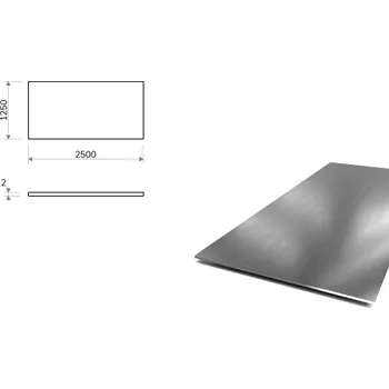 Plech Nerezový plech (1.4016 - 2B) 1,25x2,5 m, tloušťka 2 mm