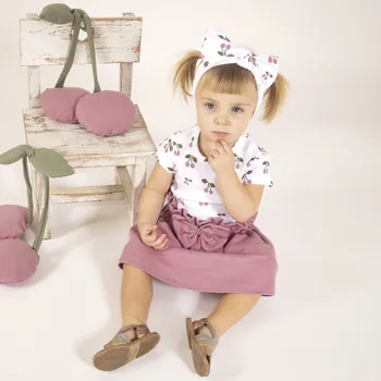 Bavlněné dívčí body Emliy, třešně, 86