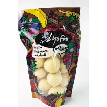 Potravina Lyofio Lyofilizovaná jahoda v čokoládě – bílá 200 g