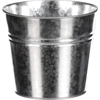 Obal na květináč Obal na květiny - kulatý, zinkový, barva stříbrná