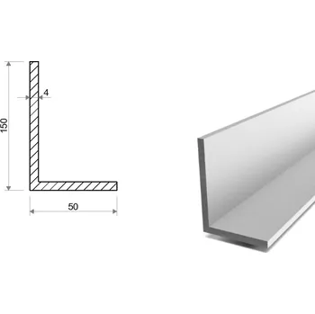 Stavební profil Hliníkový profil L 150x50x4 (EN 6060)