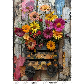 Umělecký papír Rýžový a soft papír na decoupage - Vintage obrazy - KB03834 Materiál: Soft, Rozměr: A4