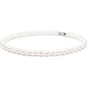 Náhrdelník ANNA PERLY Velkolepý a luxusní dámský perlový náhrdelník z extra velkých bílých perel s designovým zapínáním