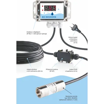 Příslušenství k čerpadlu Dešťovka - sada pro měření výšky hladiny v nádržích, 0-200cm H2O, 1 spínač