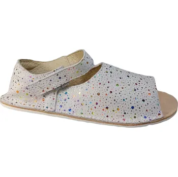 Chlapecké sandály Dětské kožené barefoot sandály CHALKI bílá 33