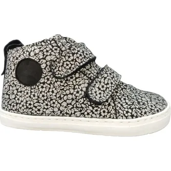 Dámská fitness obuv Dětská kotníková barefoot obuv na suchý zip LIME černá s květy 26