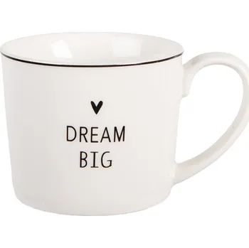 Bílý hrnek se srdíčkem Dream Big Lovely Day - 12*8*7 cm / 275 ml
