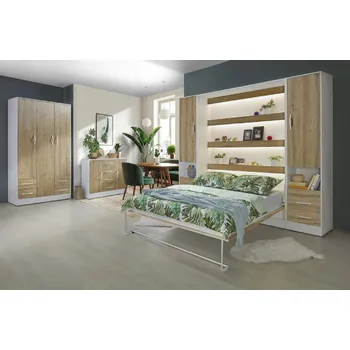 Pohovka Domel Ložnice Perfect 2 LED osvětlení: Včetně LED osvětlení, Barevné provedení Domel: Bílá, Úchyty Domel: Černé