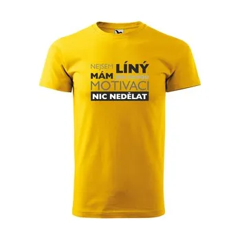 Pánské tričko Tričko s potiskem Nejsem LÍNÝ: žluté M (cs, Sablio)