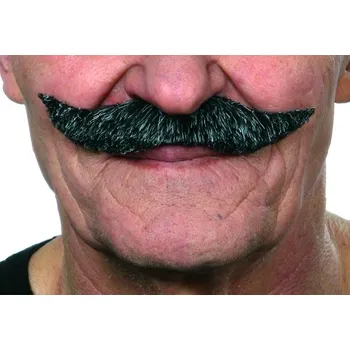 Karnevalový kostým Knír zahnutý černošedý VI03724x