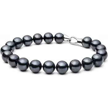 Náramek ANNA PERLY Náramek z exkluzivních pravých extra velkých černých perel s designovým zapínáním
