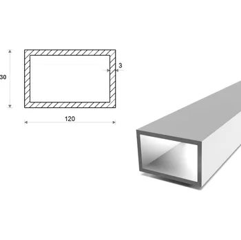 Stavební profil Hliníkový jekl 120x30x3 (EN 6060)