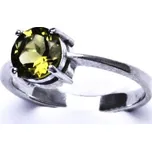 Stříbrný prsten, přírodní olivín , prstýnek ze stříbra, T 1357