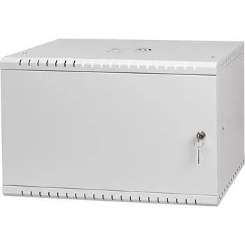 Rozvaděč LEXI-Net 19" nástěnný rozvaděč Basic 6U 520x450, plechové dveře, bez zad, rozložený, šedý