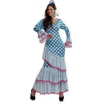 Karnevalový kostým Kostým Tanečnice flamenga modrá VI01112x Velikost M/L 42-44