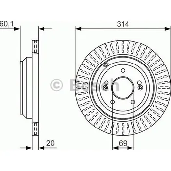 Brzdový kotouč BOSCH Brzdový kotouč - 314 mm BO 0986479V11