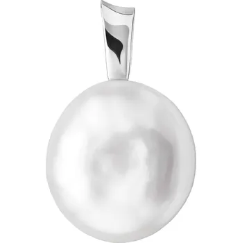 Přívěsek ANNA PERLY Přívěsek z rhodiovaného stříbra s dominantní bílou barokní perlou