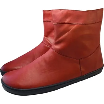 Dámské válenky Dámské celokožené kotníčkové boty na zip COOL červená 40