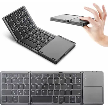 Univerzální skládací klávesnice Strado - černá bezdrátová černo-šedá US