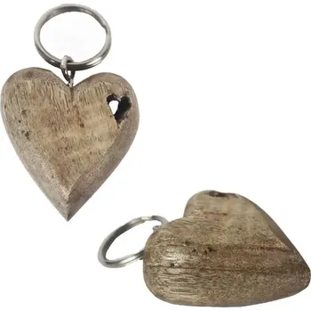 Pro Háčkování Dřevěná klíčenka srdce