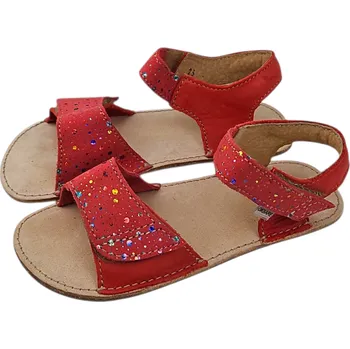 Chlapecké sandály Dětské kožené barefoot sandály MIRRISA/I červená 25