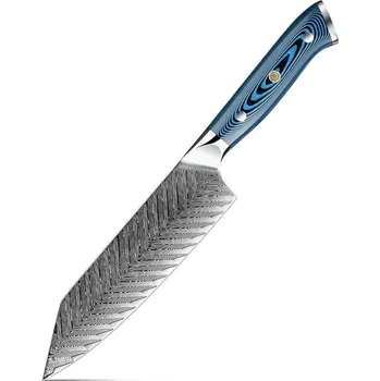 Kuchyňský nůž Damaškový kuchyňský nůž TU 37506 Bunka/Modrá