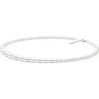 Náhrdelník ANNA PERLY Elegantní dámský náhrdelník z pravých bílých rice perel s nastavitelnou délkou