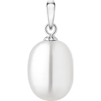 Přívěsek ANNA PERLY Klasický stříbrný přívěsek s pravou bílou sladkovodní perlou