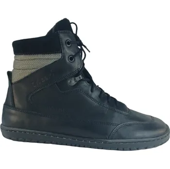 Dámská fitness obuv Dámské zimní barefoot boty na šněrování RHODOS černá s filcovou podšívkou 42