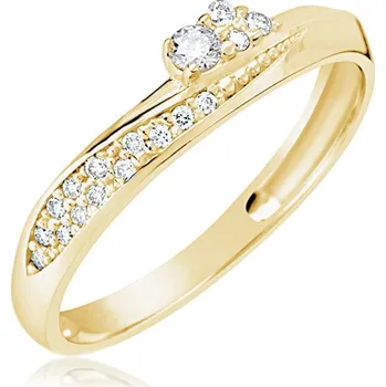 Prsten ŠPERKY-NM, Zlatý prsten se zirkony 1343 Barva zlata: růžová, Velikost prstenu: 56