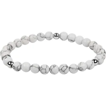 Náramek ANNA PERLY Stylový pánský náramek z howlitu a nerezové oceli