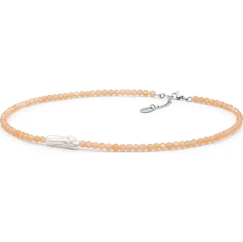 Náhrdelník ANNA PERLY Náhrdelník s měsíčním kamenem a pravou Biwa perlou