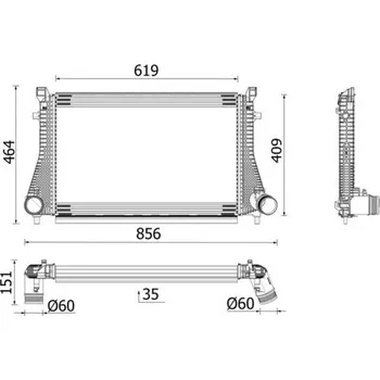 Chladič motoru Chladič turba MAHLE CI 667 000P