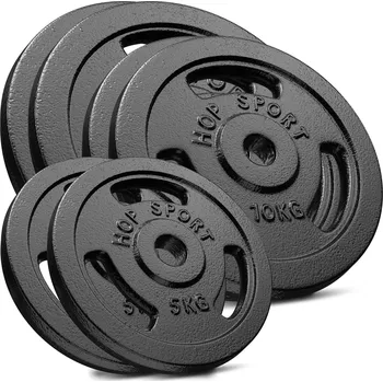 Hop-Sport Sada litinových kotoučů 60 kg (2x15, 2x10, 2x5)