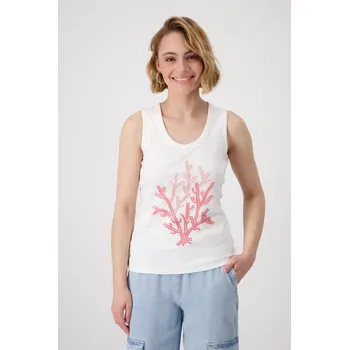 Dámské tričko Top Monari 9639 bílý s flitry Velikost: 42