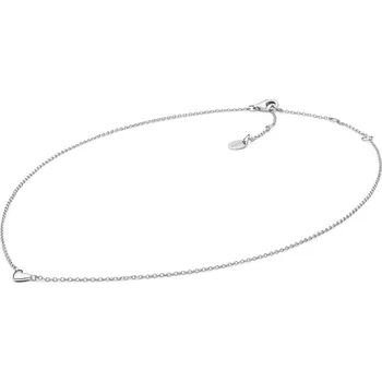 Náhrdelník ANNA PERLY Minimalistický dámský náhrdelník z rhodiovaného stříbra se srdíčkem