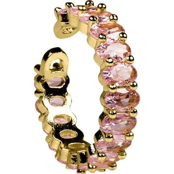 Prsten ANNA PERLY Moderní prsten z pozlacené oceli s růžovými zirkony a nastavitelnou velikostí